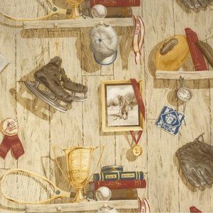 Large Pillow Sham Retro Sports Fan Man Cave Decor Baseball Football Golf 24 x 24